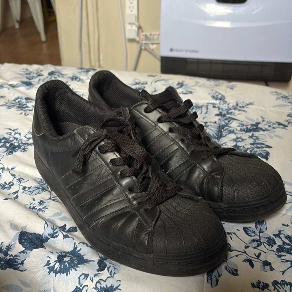 Adidas Superstar ADV Shoes | Size 10 black on black sneakers